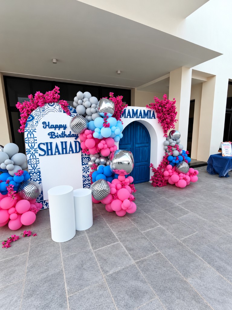 Mama Mia themed Sweet 17 birthday celebration with Photobooth Qatar